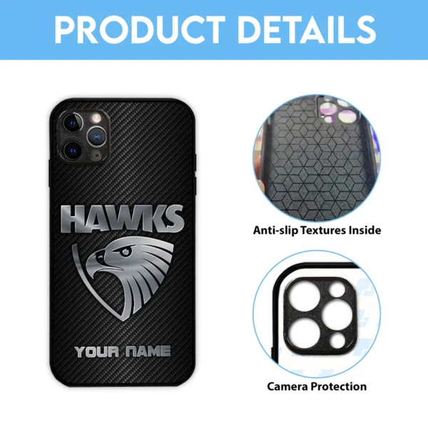 AFL Hawthorn Hawks Phone Case – Dustproof, Scratch & Shock Resistant – HOAFL300625PC01HAW - Image 6