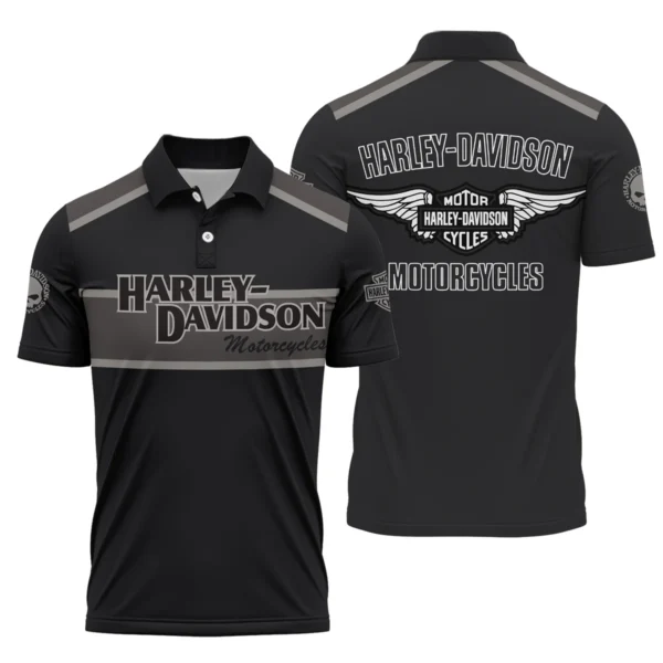 Harley-Davidson Motorcycle Exclusive Logo Polo Shirt QTHD010725A3-PL
