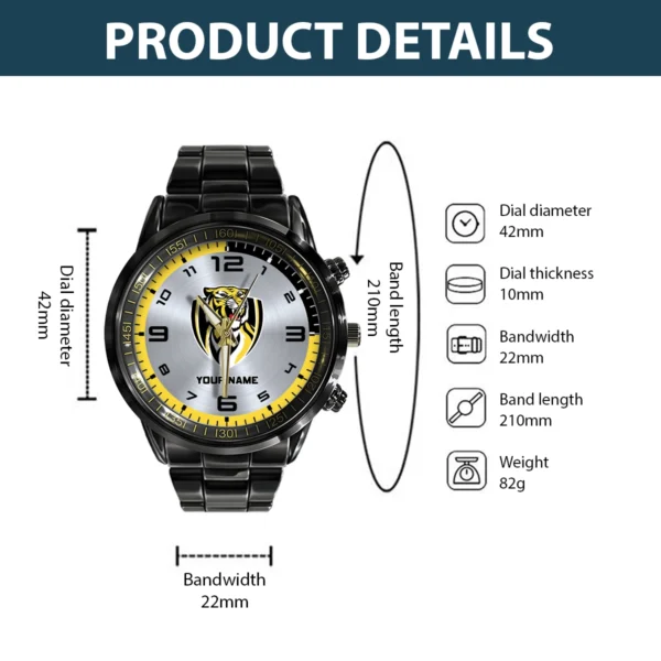 AFL Richmond Tigers Stainless Steel Watch Gift For Fans – HOAFL210725WA02RICH - Image 3