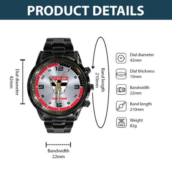 AFL St Kilda Saints Stainless Steel Watch Gift For Fans – HOAFL210725WA02STK - Image 3