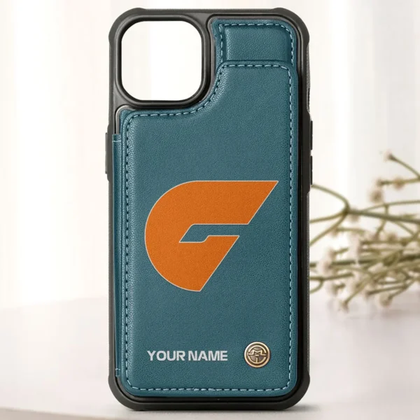 AFL GWS Giants Personalized Name - Leather Flip Wallet Phone Case HOAFL010725LPC01GWS - Green - Image 2