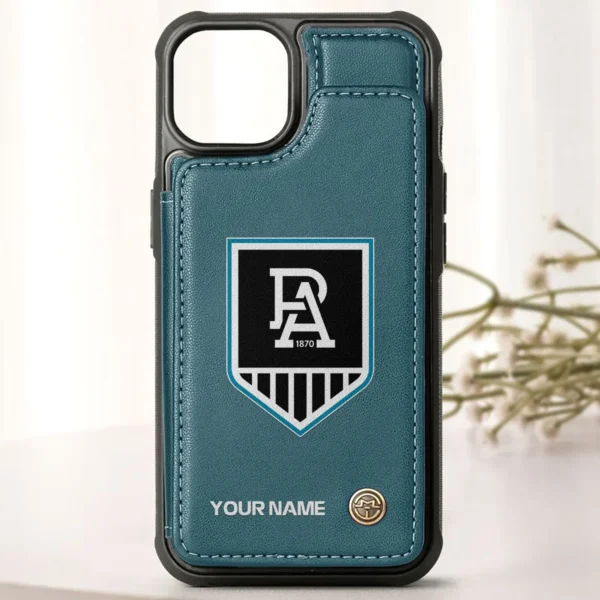 AFL Port Adelaide Power Personalized Name - Leather Flip Wallet Phone Case HOAFL010725LPC01PORT - Green - Image 2