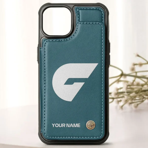 AFL GWS Giants Personalized Name - Leather Flip Wallet Phone Case HOAFL010725LPC02GWS - Green - Image 2