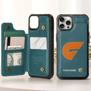AFL GWS Giants Personalized Name - Leather Flip Wallet Phone Case HOAFL010725LPC01GWS - Green