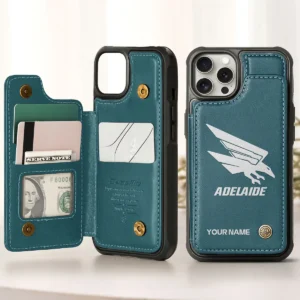 AFL Adelaide Crows Personalized Name - Leather Flip Wallet Phone Case HOAFL010725LPC02ADEL - Green