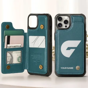 AFL GWS Giants Personalized Name - Leather Flip Wallet Phone Case HOAFL010725LPC02GWS - Green