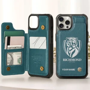 AFL Richmond Tigers Personalized Name - Leather Flip Wallet Phone Case HOAFL010725LPC02RICH - Green