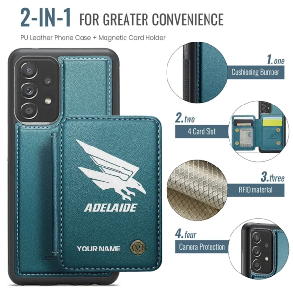AFL Adelaide Crows Personalized Name - Leather Flip Wallet Phone Case HOAFL010725LPC02ADEL - Green - Image 3