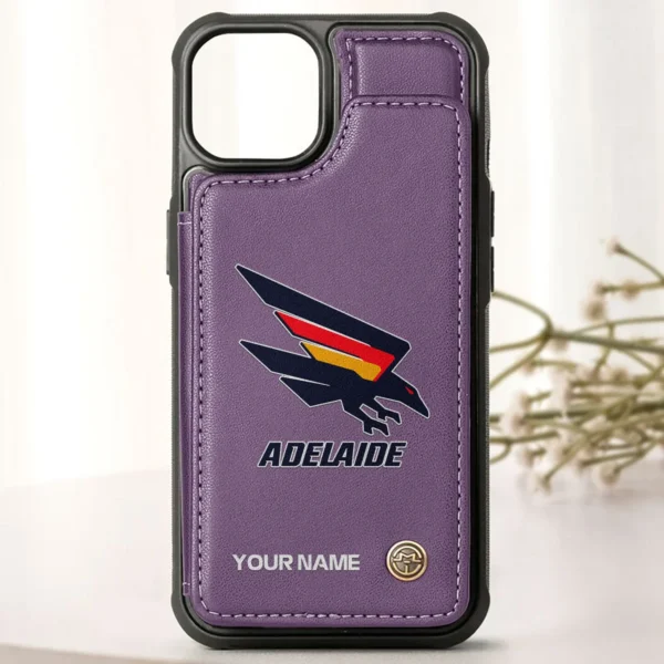 AFL Adelaide Crows Personalized Name - Leather Flip Wallet Phone Case HOAFL010725LPC01ADEL - Purple - Image 2