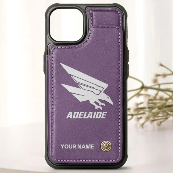 AFL Adelaide Crows Personalized Name - Leather Flip Wallet Phone Case HOAFL010725LPC02ADEL - Purple - Image 2