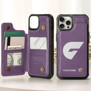 AFL GWS Giants Personalized Name - Leather Flip Wallet Phone Case HOAFL010725LPC02GWS - Purple