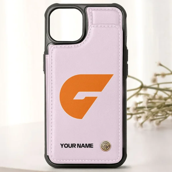 AFL GWS Giants Personalized Name - Leather Flip Wallet Phone Case HOAFL010725LPC01GWS - Light Pink - Image 2
