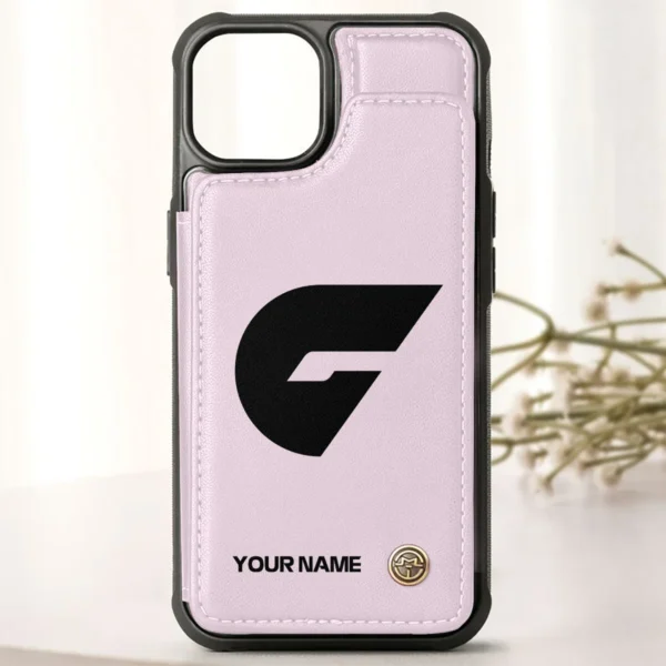 AFL GWS Giants Personalized Name - Leather Flip Wallet Phone Case HOAFL010725LPC02GWS - Light Pink - Image 2