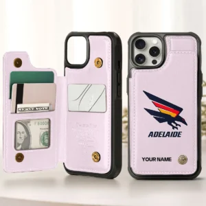 AFL Adelaide Crows Personalized Name - Leather Flip Wallet Phone Case HOAFL010725LPC01ADEL - Light Pink