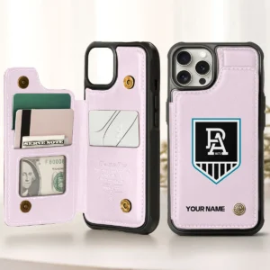 AFL Port Adelaide Power Personalized Name - Leather Flip Wallet Phone Case HOAFL010725LPC01PORT - Light Pink