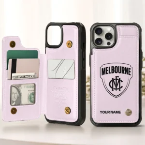 AFL Melbourne Demons Personalized Name - Leather Flip Wallet Phone Case HOAFL010725LPC02MELB - Light Pink