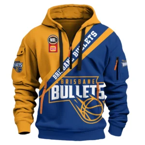 NBL Brisbane Bullets Exclusive Logo Hoodie Half Zipper HONBL230725A01BRI-HDF