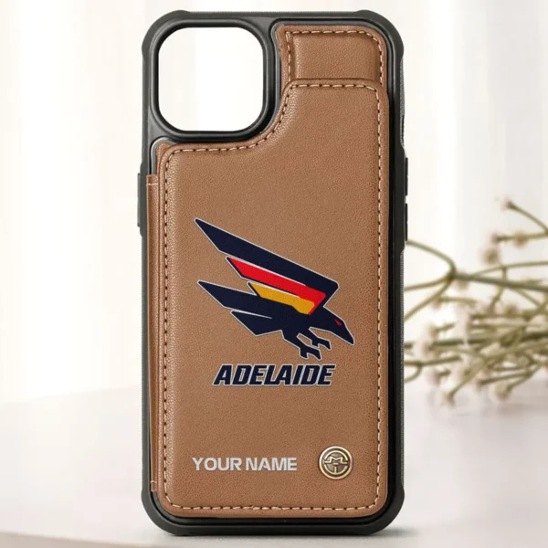 AFL Adelaide Crows Personalized Name - Leather Flip Wallet Phone Case HOAFL010725LPC01ADEL - Brown - Image 2