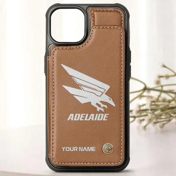 AFL Adelaide Crows Personalized Name - Leather Flip Wallet Phone Case HOAFL010725LPC02ADEL - Brown - Image 2