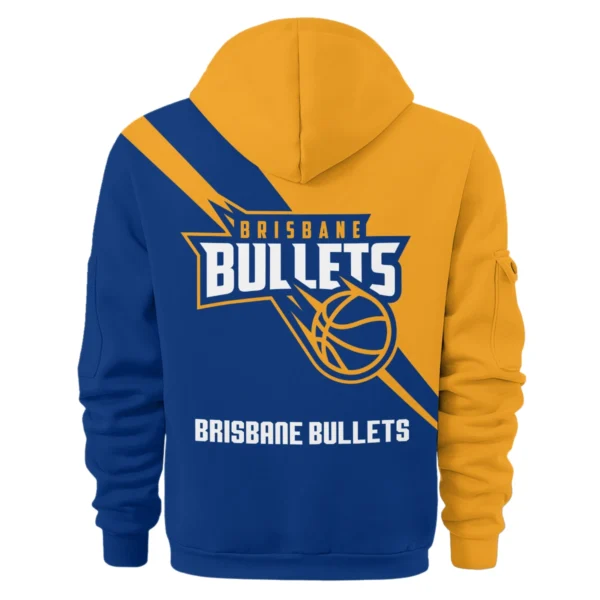 NBL Brisbane Bullets Exclusive Logo Hoodie Half Zipper HONBL230725A01BRI-HDF - Image 2