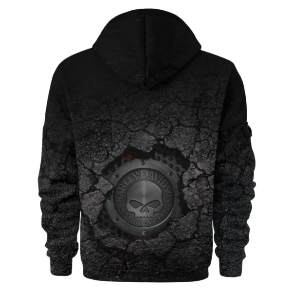 Harley-Davidson Motorcycle Exclusive Logo Hoodie Half Zipper QTHD010725A1-HDF - Image 3