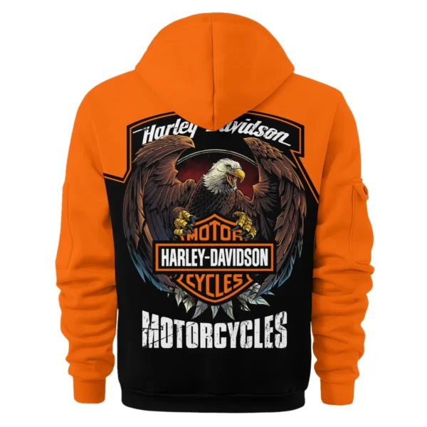 Harley-Davidson Motorcycle Exclusive Logo Hoodie Half Zipper QTHD010725A4-HDF - Image 3