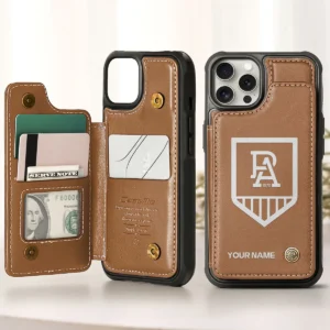 AFL Port Adelaide Power Personalized Name - Leather Flip Wallet Phone Case HOAFL010725LPC02PORT - Brown