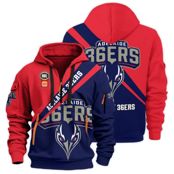 NBL Adelaide 36ers Exclusive Logo Hoodie Half Zipper HONBL230725A01ADL-HDF - Image 3