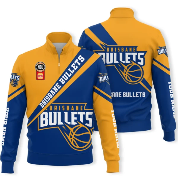 NBL Brisbane Bullets Exclusive Logo Quarter-Zip Sweatshirt HONBL230725A01BRI-QTZ - Image 3